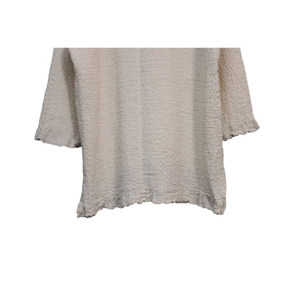 100% Linen Sweater Small Medium Oversized Relaxed Lagenlook Beach Boho Woven - Picture 13 of 14